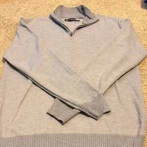 Essentials Men's Gray Zip-Up Sweater